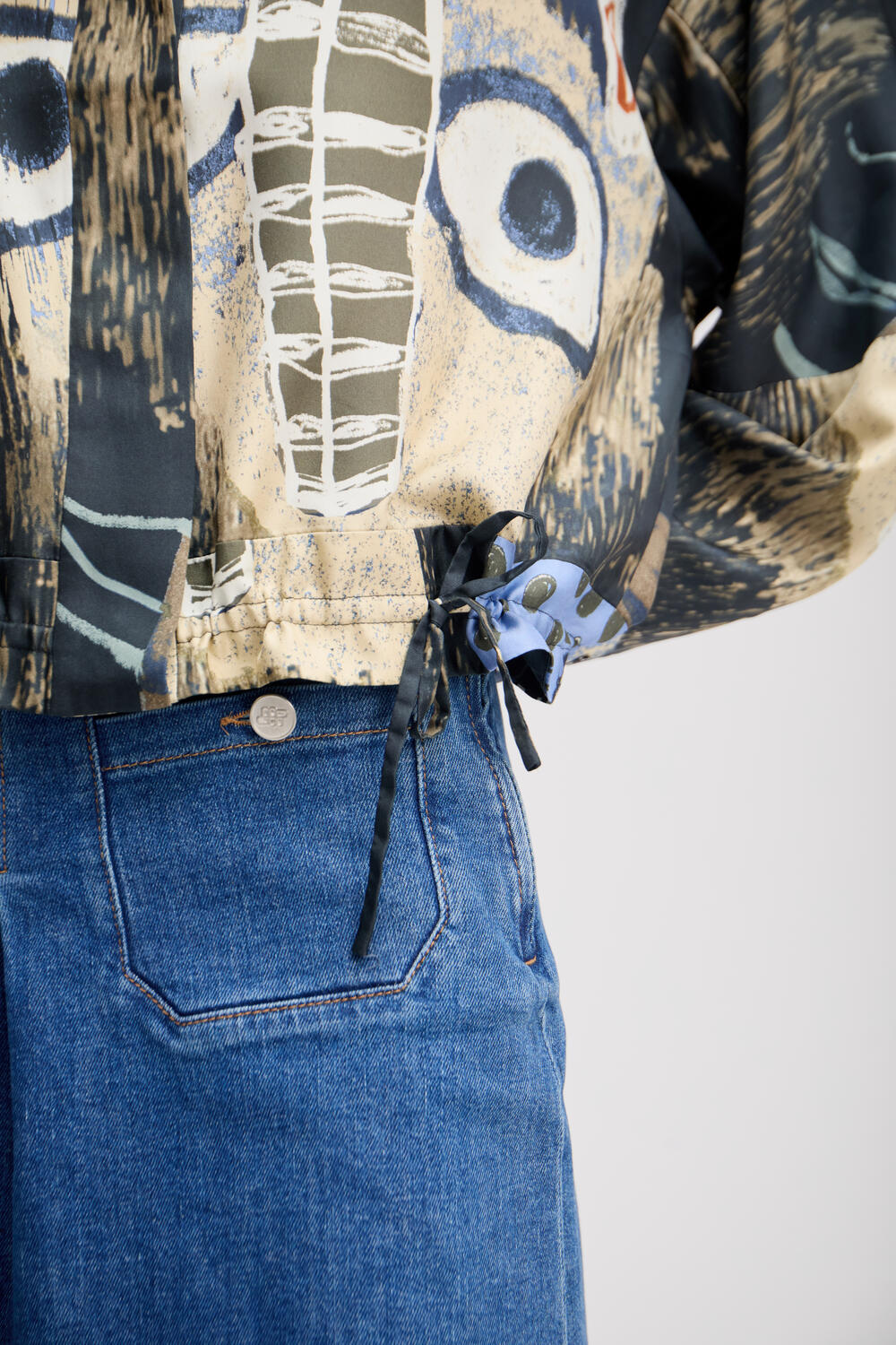 Loasta silkeskjorte - Black Print